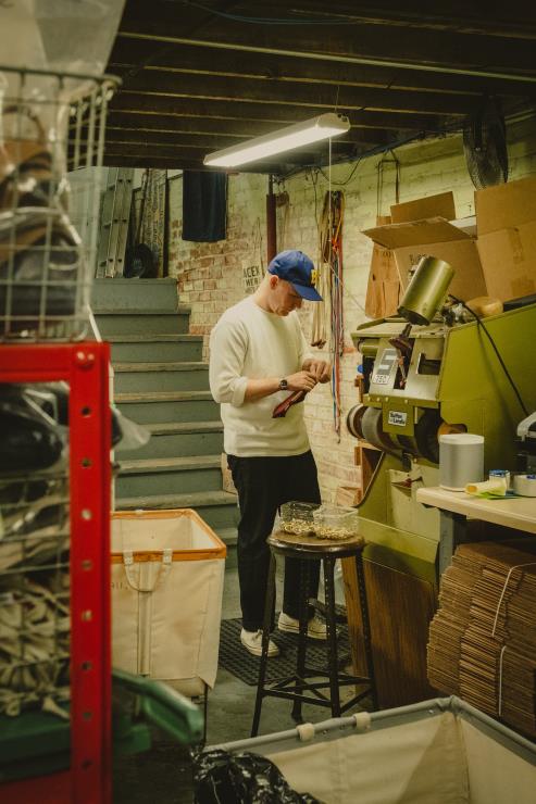 accessoires bruin Brixton x Artifact 0ZD0J373 uniseks lederen verstelbare hoedenband