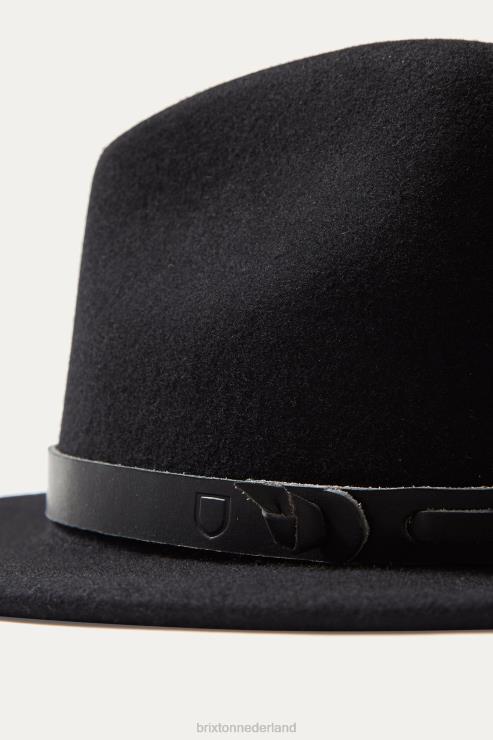 accessoires zwart Brixton x Artifact 0ZD0J372 uniseks lederen verstelbare hoedenband