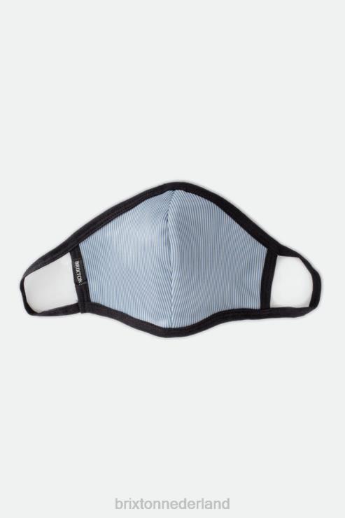 accessoires blauwe ingenieursstreep Brixton 0ZD0J398 uniseks omkeerbaar gezichtsmasker