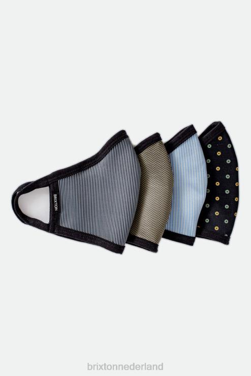 accessoires blauwe ingenieursstreep Brixton 0ZD0J398 uniseks omkeerbaar gezichtsmasker