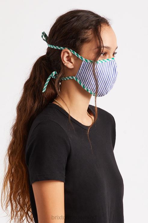 accessoires blauwe streep Brixton 0ZD0J405 uniseks lichtgewicht antimicrobieel gezichtsmasker