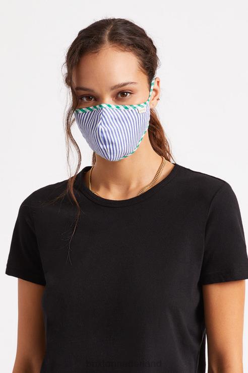 accessoires blauwe streep Brixton 0ZD0J405 uniseks lichtgewicht antimicrobieel gezichtsmasker