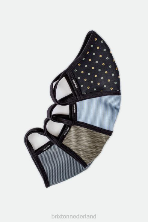 accessoires olijf visgraat Brixton 0ZD0J399 uniseks omkeerbaar gezichtsmasker