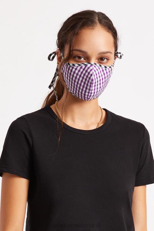 accessoires paarse gingham Brixton 0ZD0J406 uniseks lichtgewicht antimicrobieel gezichtsmasker