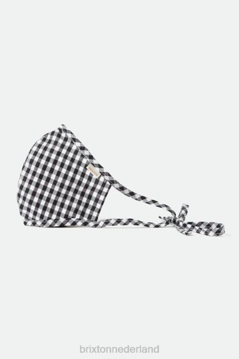 accessoires zwarte gingham Brixton 0ZD0J402 uniseks lichtgewicht antimicrobieel gezichtsmasker