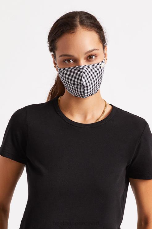 accessoires zwarte gingham Brixton 0ZD0J402 uniseks lichtgewicht antimicrobieel gezichtsmasker