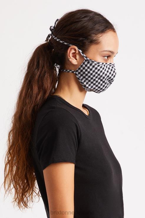 accessoires zwarte gingham Brixton 0ZD0J402 uniseks lichtgewicht antimicrobieel gezichtsmasker