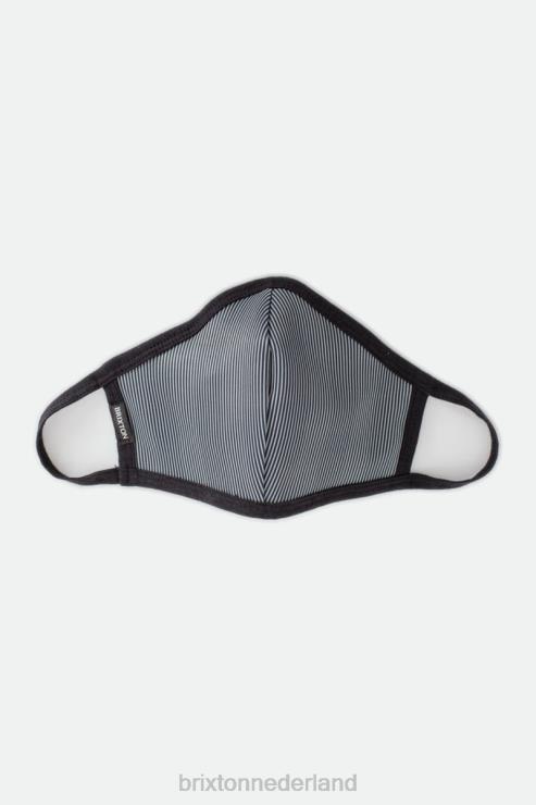 accessoires zwarte ingenieursstreep Brixton 0ZD0J396 uniseks omkeerbaar gezichtsmasker