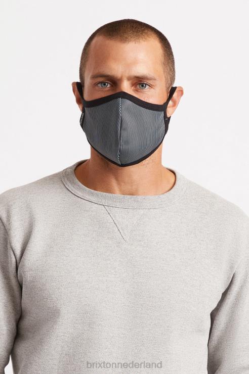 accessoires zwarte ingenieursstreep Brixton 0ZD0J396 uniseks omkeerbaar gezichtsmasker