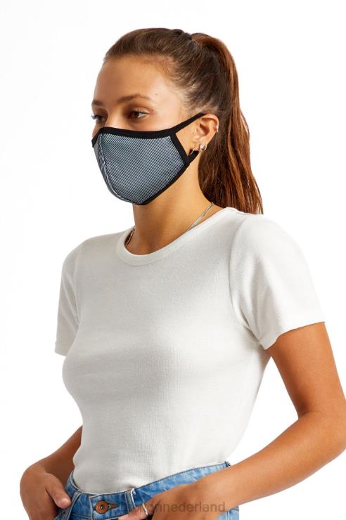 accessoires zwarte ingenieursstreep Brixton 0ZD0J396 uniseks omkeerbaar gezichtsmasker