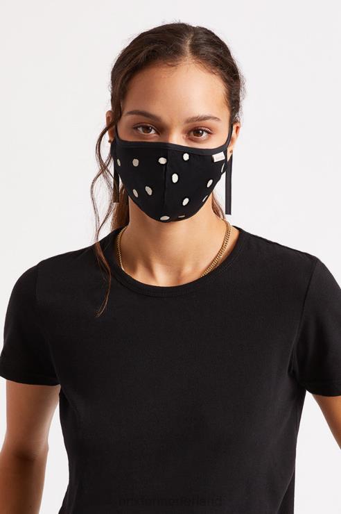 accessoires zwarte polka Brixton 0ZD0J403 uniseks lichtgewicht antimicrobieel gezichtsmasker
