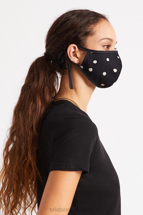 accessoires zwarte polka Brixton 0ZD0J403 uniseks lichtgewicht antimicrobieel gezichtsmasker
