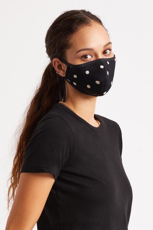 accessoires zwarte polka Brixton 0ZD0J403 uniseks lichtgewicht antimicrobieel gezichtsmasker