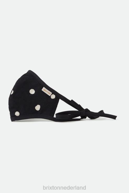 accessoires zwarte polka Brixton 0ZD0J407 uniseks lichtgewicht antimicrobieel gezichtsmasker voor jongeren
