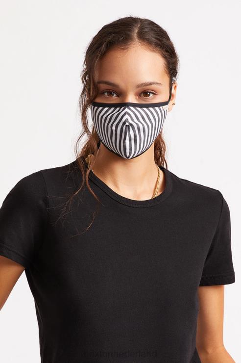 accessoires zwarte streep Brixton 0ZD0J404 uniseks lichtgewicht antimicrobieel gezichtsmasker