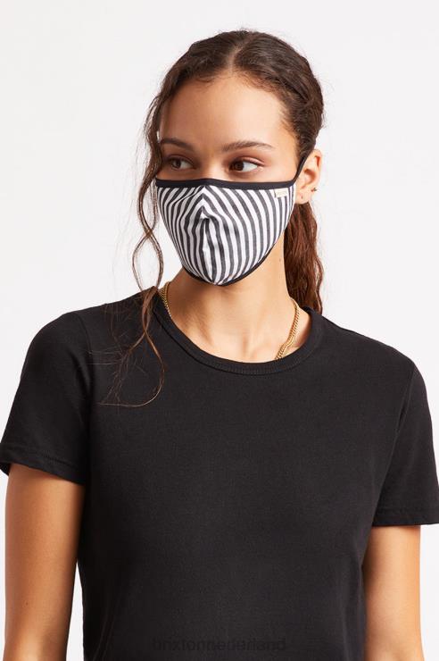 accessoires zwarte streep Brixton 0ZD0J404 uniseks lichtgewicht antimicrobieel gezichtsmasker