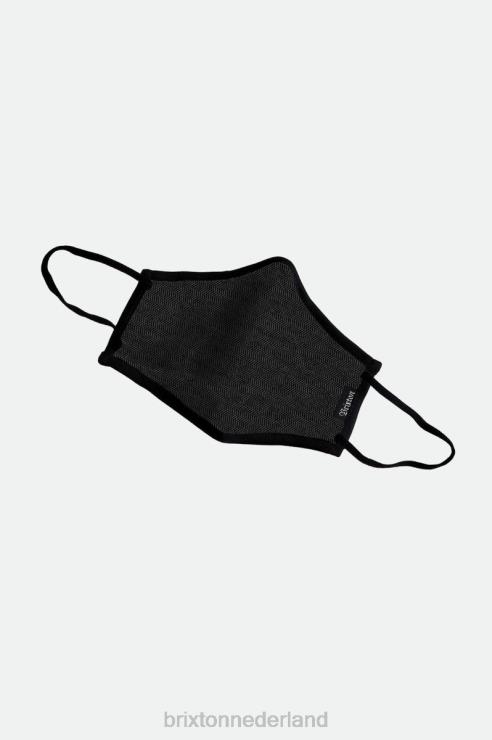 accessoires zwarte visgraat Brixton 0ZD0J387 uniseks antimicrobieel 4-way stretch gezichtsmasker