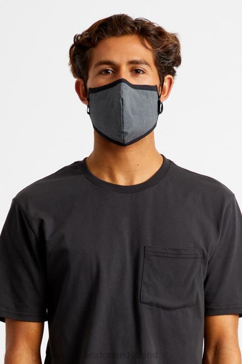 accessoires zwarte visgraat Brixton 0ZD0J387 uniseks antimicrobieel 4-way stretch gezichtsmasker