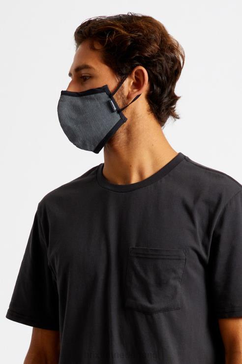 accessoires zwarte visgraat Brixton 0ZD0J387 uniseks antimicrobieel 4-way stretch gezichtsmasker
