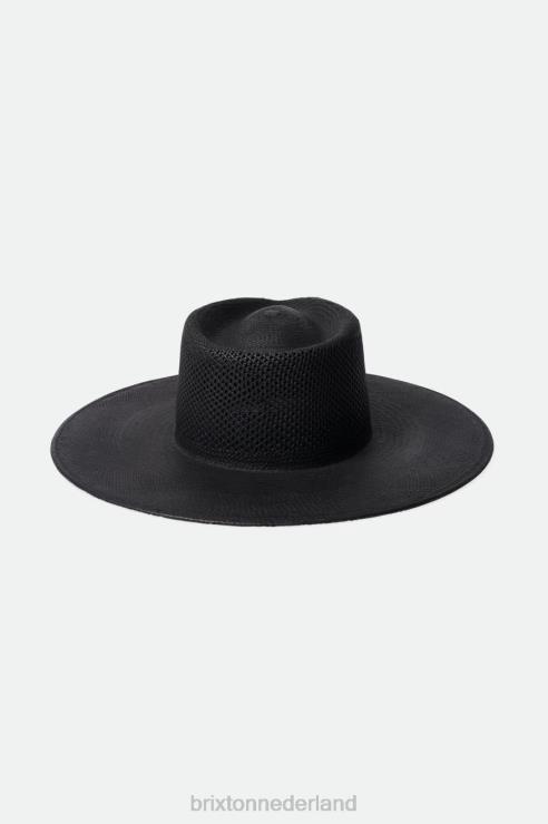 accessoires corondao zwart Brixton 0ZD0J501 vrouwen jo panama hoed van stro