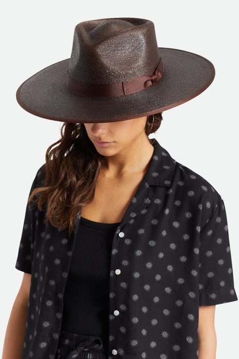 accessoires donker bruin Brixton 0ZD0J516 vrouwen jo strooien rancher hoed