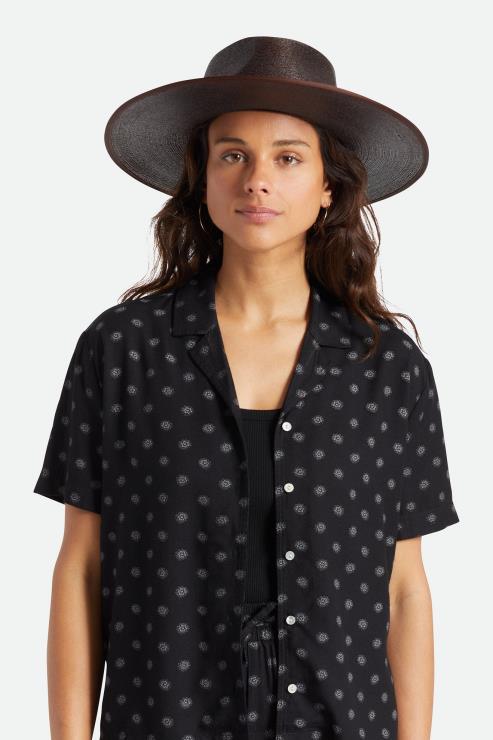 accessoires donker bruin Brixton 0ZD0J516 vrouwen jo strooien rancher hoed