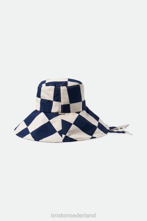 accessoires gewassen marineblauw/witte muts Brixton 0ZD0J532 vrouwen jaspis opvouwbare vissershoed