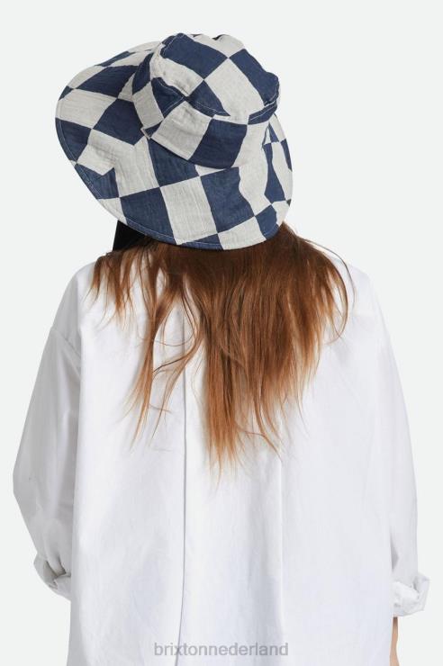 accessoires gewassen marineblauw/witte muts Brixton 0ZD0J532 vrouwen jaspis opvouwbare vissershoed