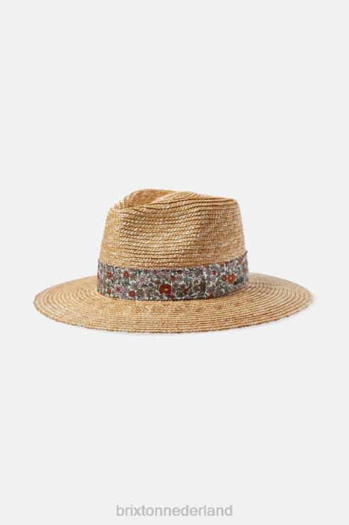 accessoires honing/witte bloemen Brixton 0ZD0J505 vrouwen Joanna hoed met korte rand