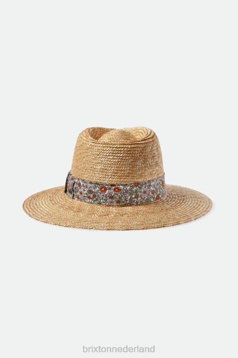 accessoires honing/witte bloemen Brixton 0ZD0J505 vrouwen Joanna hoed met korte rand