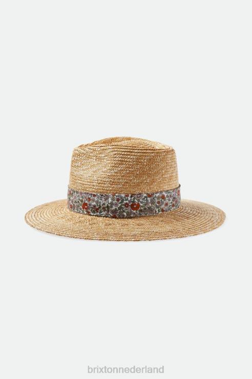 accessoires honing/witte bloemen Brixton 0ZD0J505 vrouwen Joanna hoed met korte rand