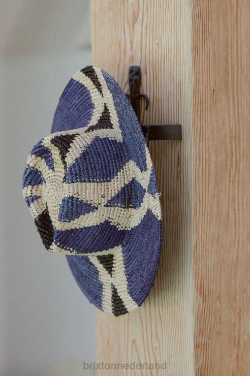 accessoires naturel/blauw Brixton 0ZD0J506 vrouwen strohoed madeira patroon