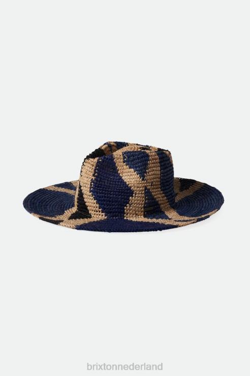 accessoires naturel/blauw Brixton 0ZD0J506 vrouwen strohoed madeira patroon
