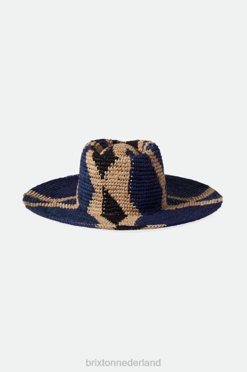 accessoires naturel/blauw Brixton 0ZD0J506 vrouwen strohoed madeira patroon