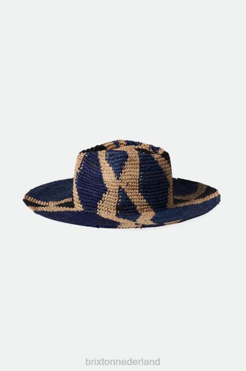 accessoires naturel/blauw Brixton 0ZD0J506 vrouwen strohoed madeira patroon