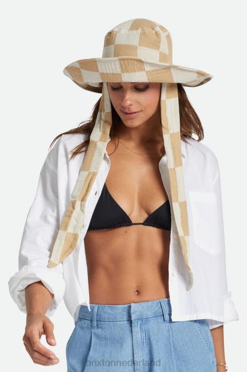 accessoires zand/witkop Brixton 0ZD0J533 vrouwen jaspis opvouwbare vissershoed