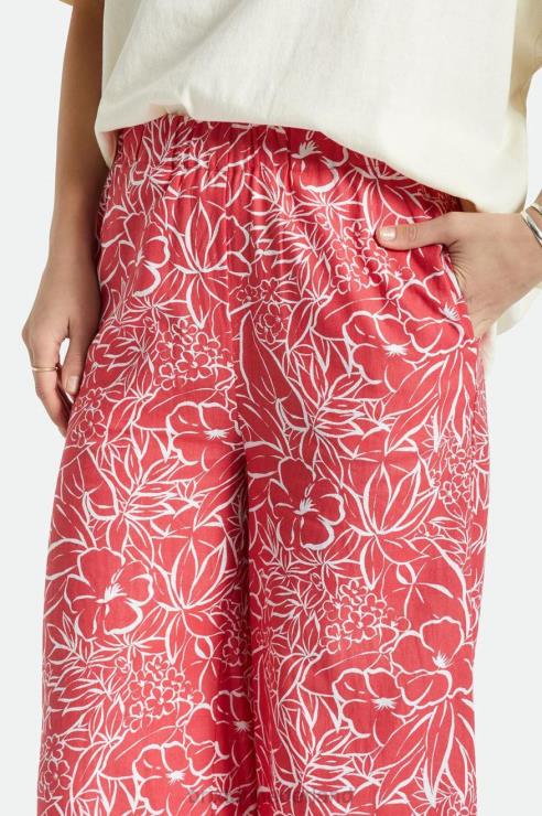 kleding aloha rood Brixton 0ZD0J481 vrouwen indo linnen broek met wijde pijpen