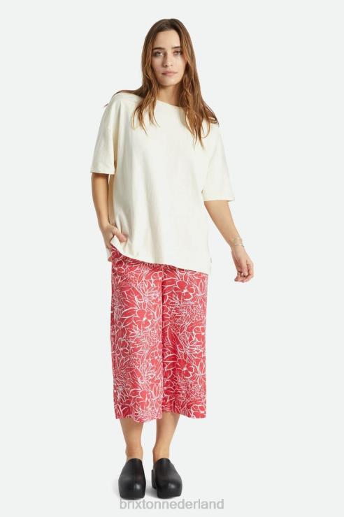 kleding aloha rood Brixton 0ZD0J481 vrouwen indo linnen broek met wijde pijpen
