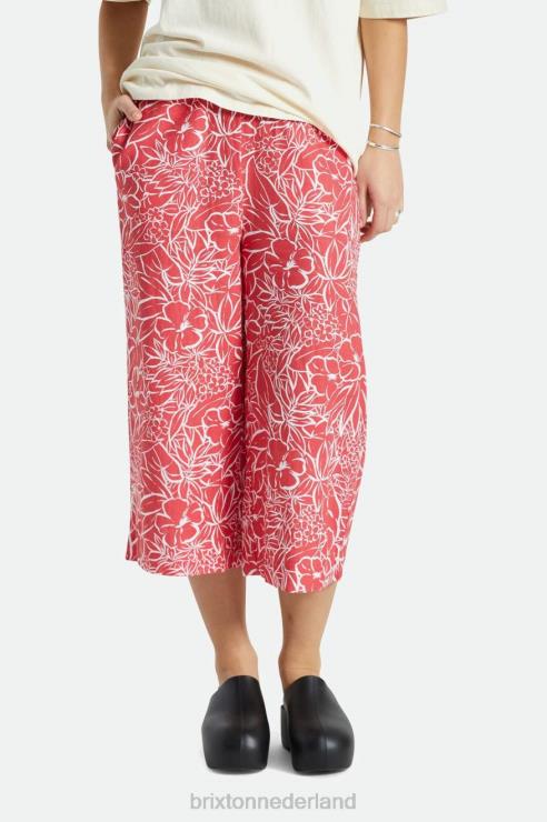 kleding aloha rood Brixton 0ZD0J481 vrouwen indo linnen broek met wijde pijpen