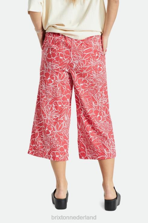 kleding aloha rood Brixton 0ZD0J481 vrouwen indo linnen broek met wijde pijpen