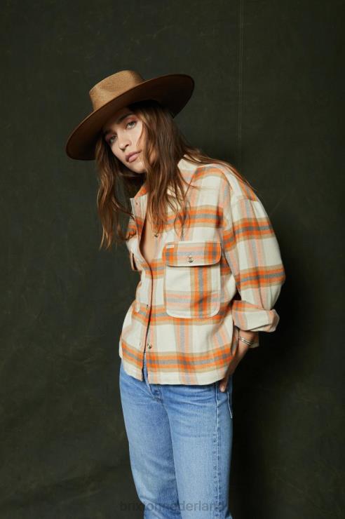 kleding witte pet Brixton 0ZD0J444 vrouwen bowery l/s flanel