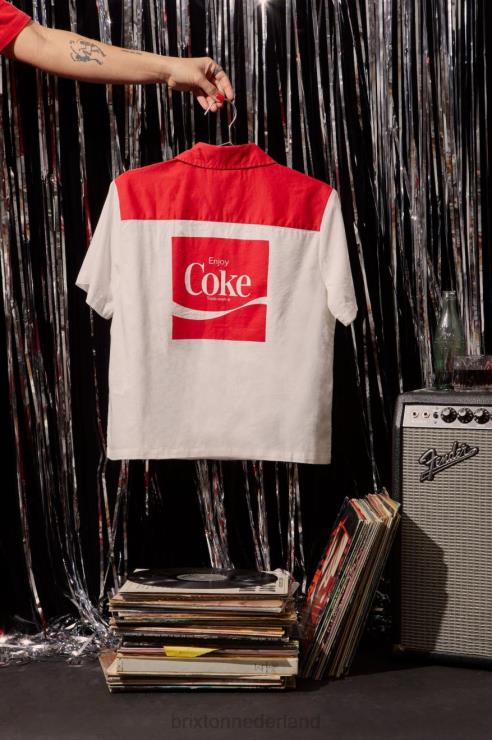 kleding cola rood Brixton 0ZD0J456 vrouwen coca-cola bunkerblok rvs geweven