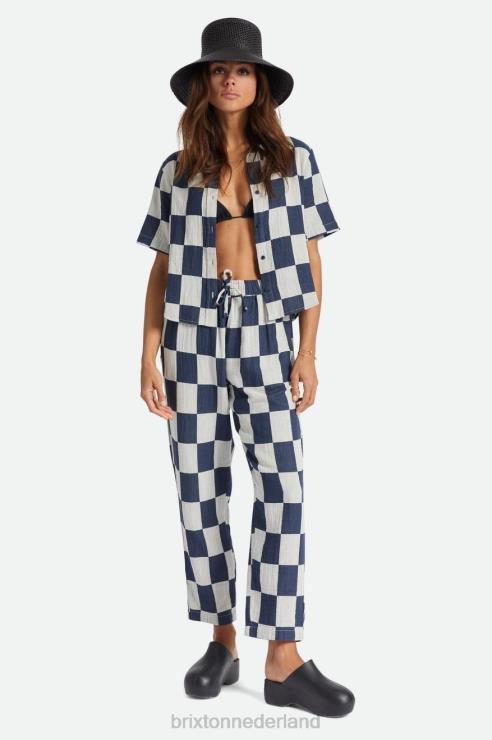 kleding gewassen marine Brixton 0ZD0J413 vrouwen mykonos boxy RVS geweven