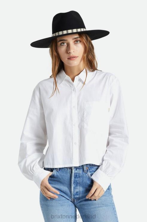 kleding wit Brixton 0ZD0J445 vrouwen retraite l/s geweven
