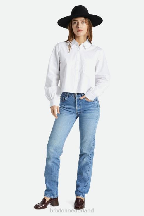 kleding wit Brixton 0ZD0J445 vrouwen retraite l/s geweven