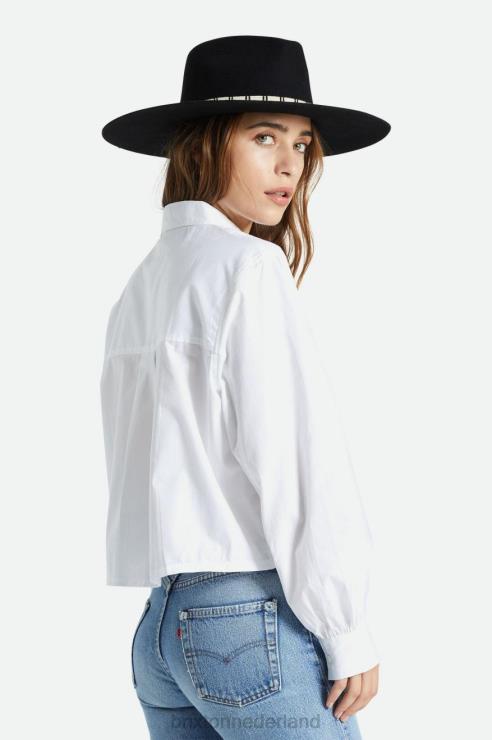 kleding wit Brixton 0ZD0J445 vrouwen retraite l/s geweven
