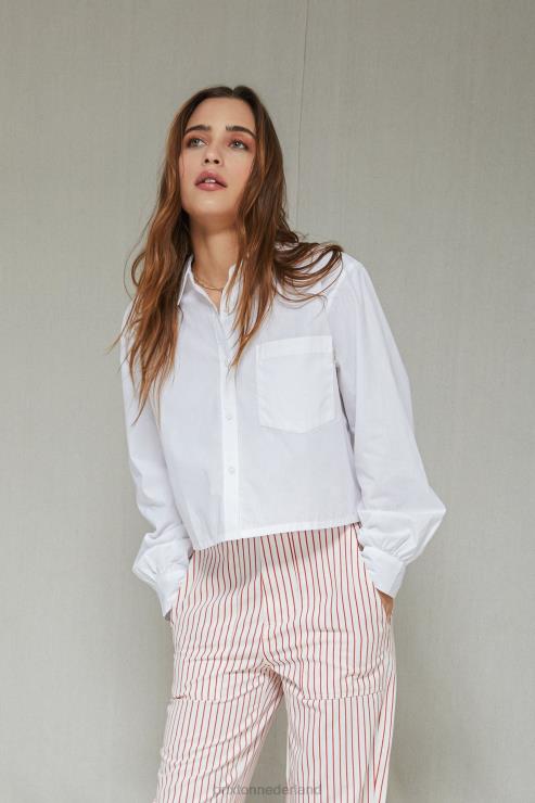 kleding wit Brixton 0ZD0J445 vrouwen retraite l/s geweven
