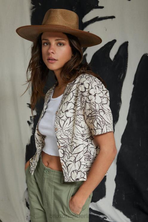 kleding witte pet Brixton 0ZD0J447 vrouwen indo linnen RVS geweven