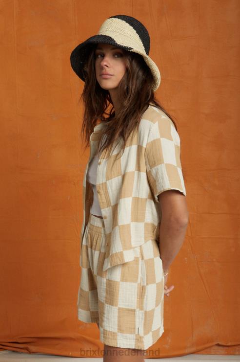 kleding zand Brixton 0ZD0J414 vrouwen mykonos boxy RVS geweven
