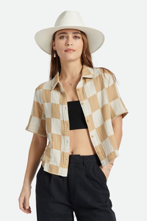 kleding zand Brixton 0ZD0J414 vrouwen mykonos boxy RVS geweven